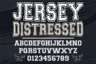 Jersey Distressed Font for Bold Vintage Design Projects